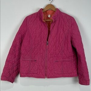 Charter Club Petite Women's Large Quilted Corduroy Jacket Pink Cotton Reversible